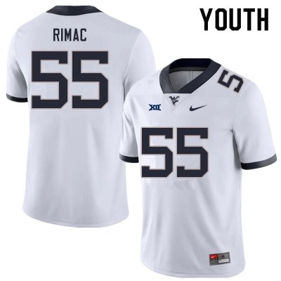 Youth West Virginia Mountaineers NCAA #55 Tomas Rimac White Authentic Nike Stitched College Football Jersey LD15S11LQ